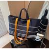 Women's Striped Canvas Shoulder Bag - 2025 Fashion Style, Original Design, Casual Crossbody Handbag