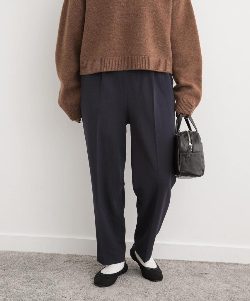 URBAN RESEARCH DOORS Cut Georgette Tapered Medium Women's Pants, DR47-24A212, Navy,