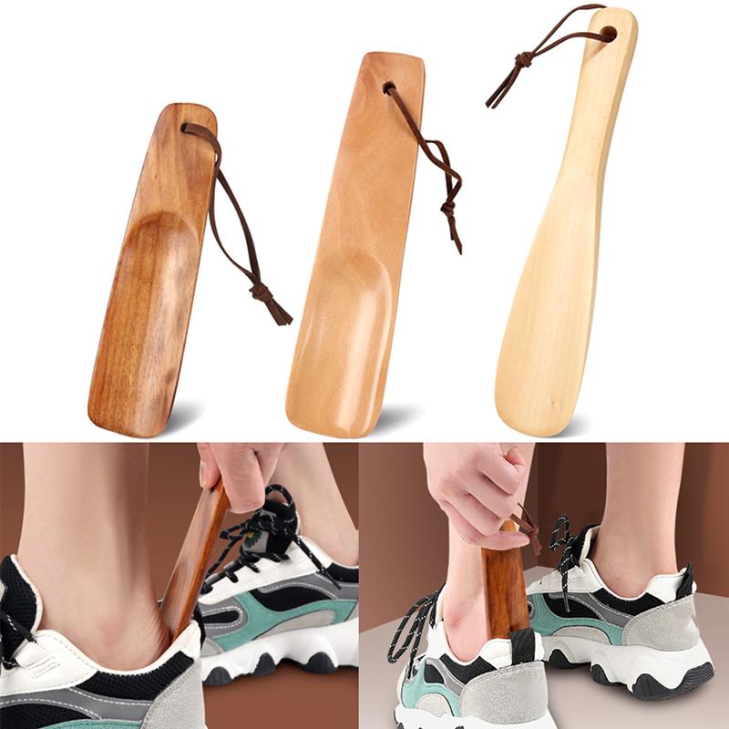 1 szt. Solidna drewniana łyżka do butów Naturalna drewniana łyżka do butów Podnośnik do butów Przenośny