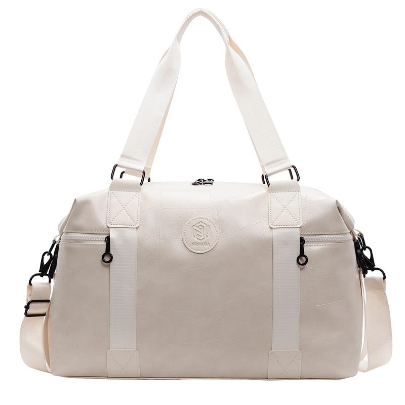 

Деловая дорожная сумка Модная модель из ПУ Женская сумка для ручной клади Отделение для сухого и мокрого Простая сумка для йоги и спортзала белый