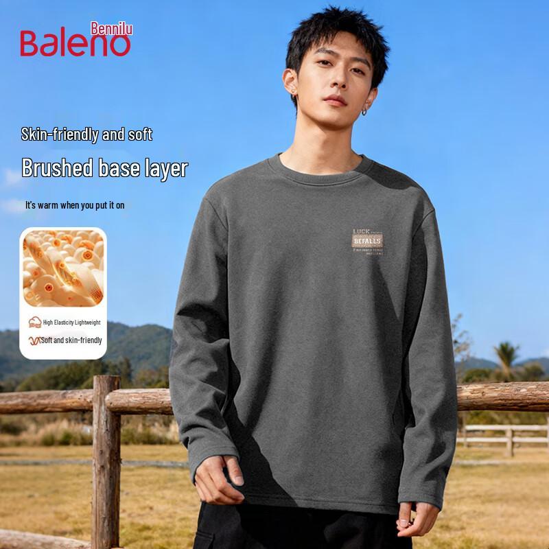 Baleno Men's Thermal Fleece Round Neck Long Sleeve T-Shirt