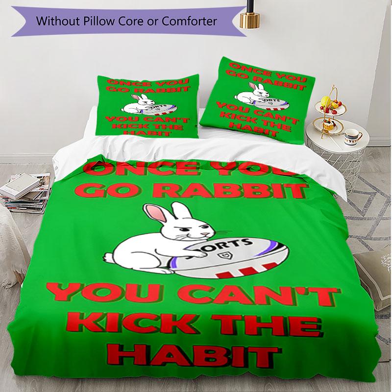 3pcs Duvet Cover Set (1*Duvet Cover + 2*Pillowcase, Without Core), South Sydney Rabbitohs Print Soft All‑Season Bedding Set, Home Bedroom Decor Gift