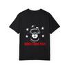 White T-Shirt with Skull and Stars Print Born From Pain Text Design for Casual Wear