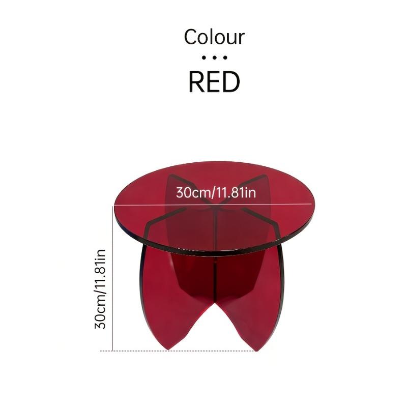 Round Acrylic Low Stool – Light Luxury Shoe Changing Stool, Small Vanity Stool for Home & Living Room