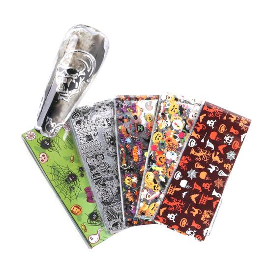 50 pezzi di adesivi per unghie effetto visivo lucido decorativo 6 stili fantastici carte per nail art a tema natalizio decalcomanie di trasferimento per salone