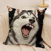 2D Scream Animals Retro Cushion Cover Silky Short Plush Invisible Zipper Dustproof Sofa Pillow Case For Home Decor