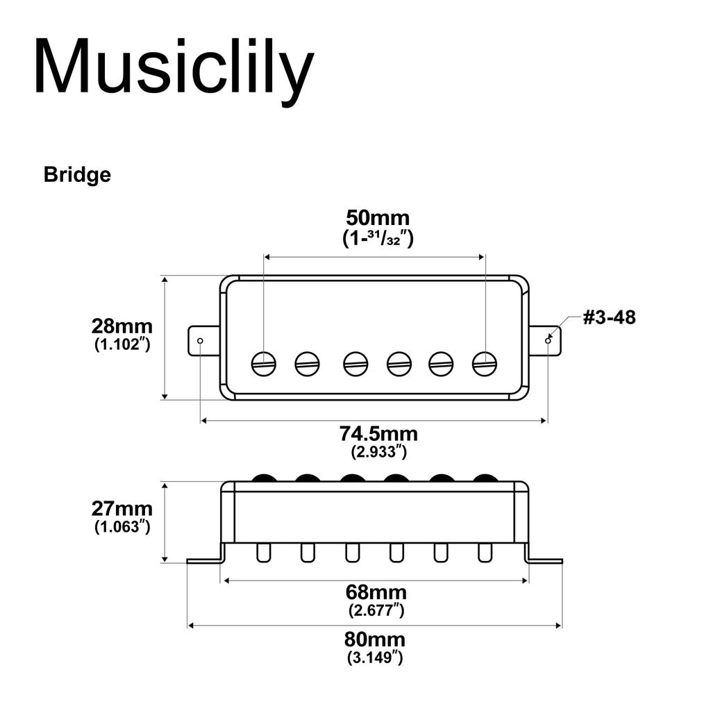 Artec MLA97 Alnico 5 Mini Humbucker Pickup Bridge Pickup for Electric Chrome Guitar,