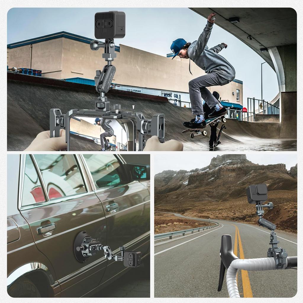 Rotation Magic Arm for GoPro Magic Arm with Screw Suitable for Camera Cup Aluminum Magic Arm Compatible with Cage 360° Camera,Mini 1/4” Mount,