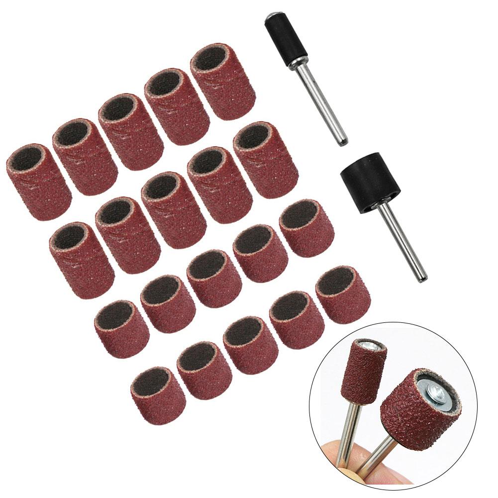 22Pcs Sanding Ring Sanding Drums Kit With Rod Abrasive Drill Rotary Tool Sanding Drum Polishing Grinding Head Sandpaper Ring