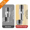 VGX Shower Extension Corner Telescopic Curved Feet 360 Degree Adjustable Shower Faucet Angled Adapter Bathroom Eccentric Screw