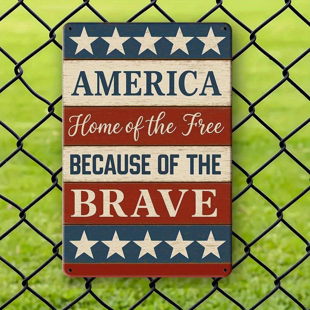 Rustikales 8x12in Amerikanische Flagge Aluminiumschild für Innen/Außen