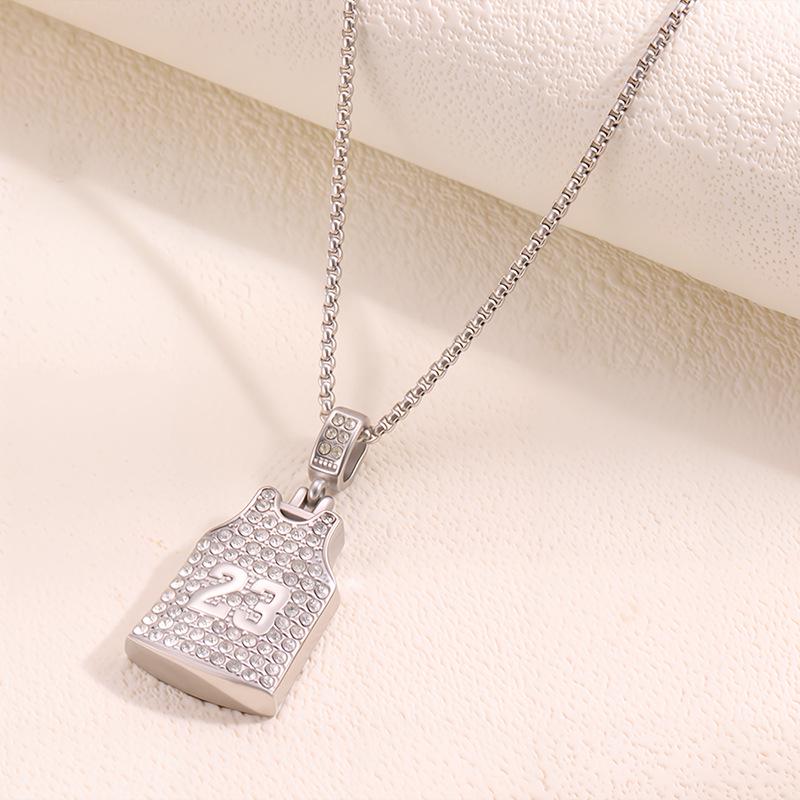 

Unisex European & American No. 23 Crystal Pendant Necklace