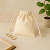 Velvet Drawstring Pouch - Ivory 10x12cm