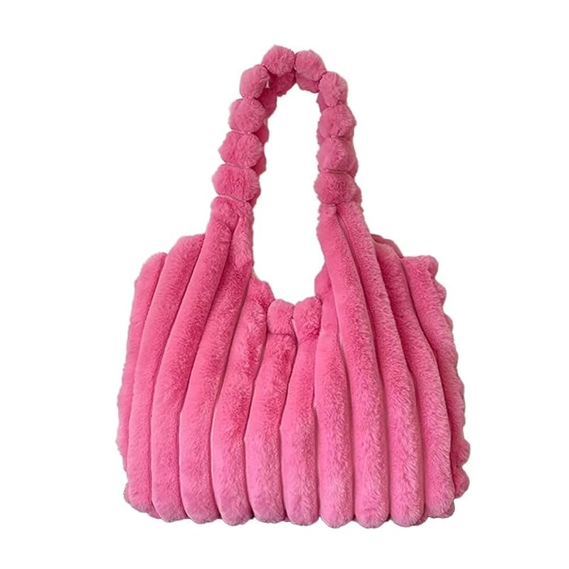 

[Uroi] fluffy fur bag tote bag handbag large capacity bag ladies autumn/winter eco fur commute mothers bag Plenty of storage cute