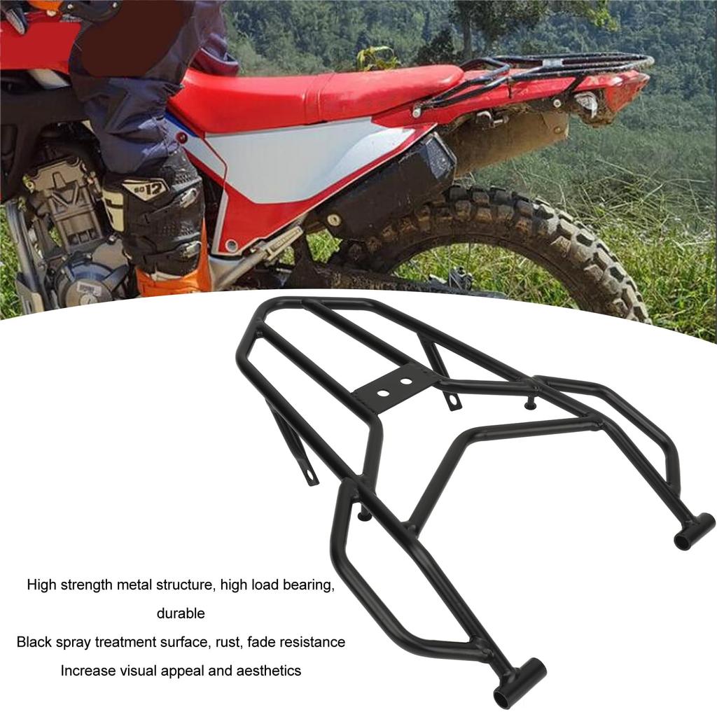 Motorcycle Luggage Rack, Rust-Resistant Rear Top Case Carrier for Honda CRF300L, CRF300, CRF250L, Premium Metal Construction, Holder Shelf Carrier