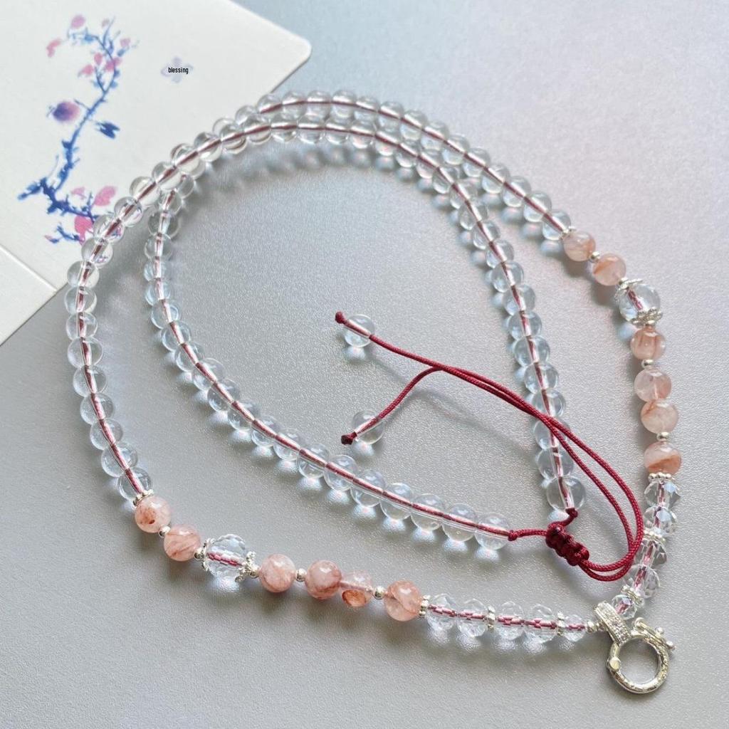 Adjustable Thailand Buddha Amulet Necklace with Crystal Beads, Gutta Percha, Thangka Pendant & Quick Release Buckle