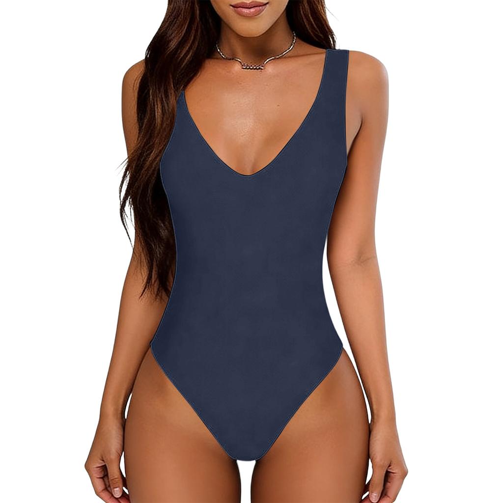 Women's Deep V-neck Sexy Backless Sleeveless Bodysuit