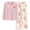Damen Langarm Baumwoll-Pyjama-Set für Herbst/Winter