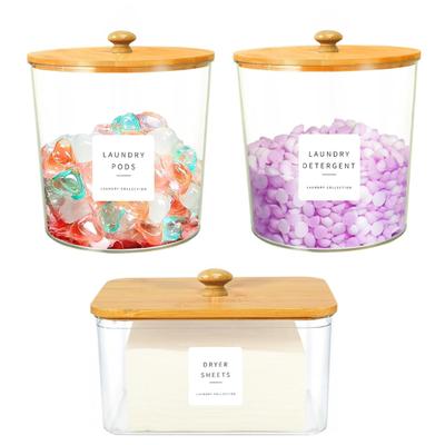 3Pcs Laundry Pods Container Clear Large Capacity Transparent Design Laundry Room Organization