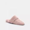 Coach Sherpa Flat Mule In Candy pInk Suede