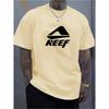 100 Cotton Men's Loose T-shirt Breathable Fashion Letter Pattern Printed Short Sleeve Round Neck Top