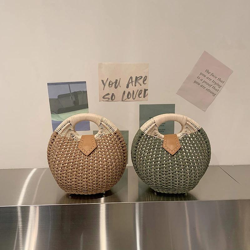 Gestrickte Henkeltasche National Shell Henkeltaschen Neuheit Süße Persönlichkeit Trendig Grasweben Prägnant und leicht Lässig Modisch