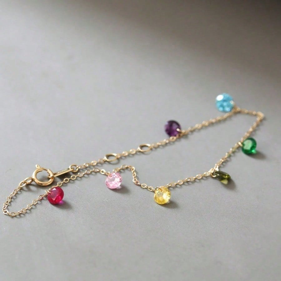 Fashion Bracelet Women's Color Round Diamond Zircon Bracelet Multifunctional Jewelry Gift