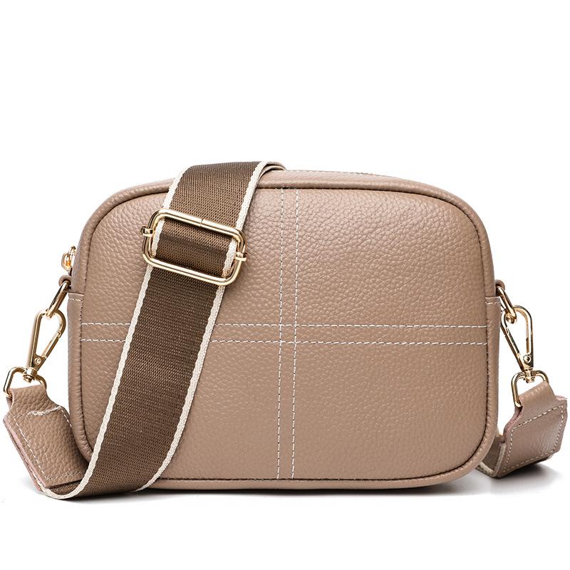 Genuine leather women's bag high-end niche first-layer cowhide small square bag trendy fashion versatile single shoulder messenger bag