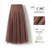 Dámská pevná skládaná elegantní midi elastická sukně v pase