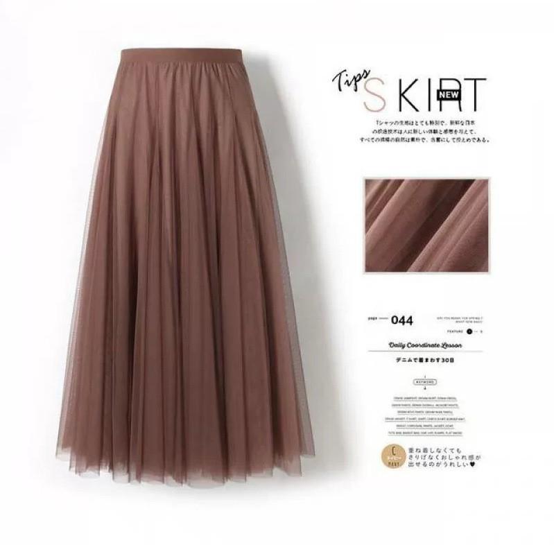 Dámská pevná skládaná elegantní midi elastická sukně v pase