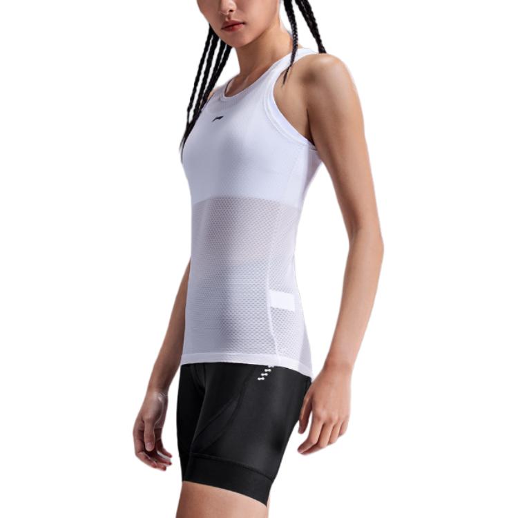 Li Ning Solid Color Round Neck Comfortable Breathable Versatile Casual Quick-Dry Vest Women Vest White LCTY038-2