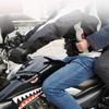 Motorcycle Rear Seat Handle, Universal Passenger Grip Grab Handle, Adjustable Non-Slip Strap (Black)