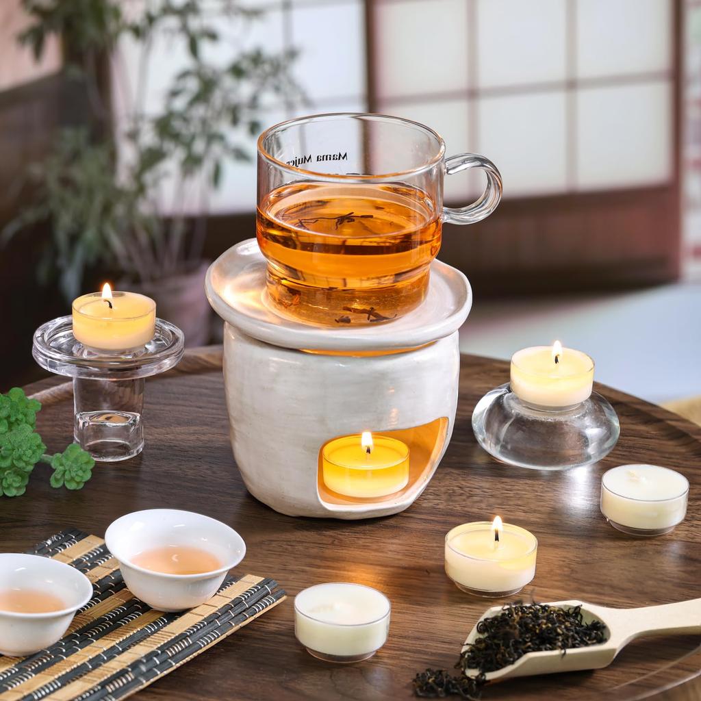 LETINE Tealight 30 Approximately 5 Hours Burn Natural Palm Clear for Tea Incense Aroma Disaster Emergency Candles, Pieces, Time, Wax, Cup, Unscented,