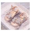 Soft Sole Fashion Girls Sandals Summer New Little Girls Princess Shoes Versatile Flat Beach Shoes Crystal Shoes