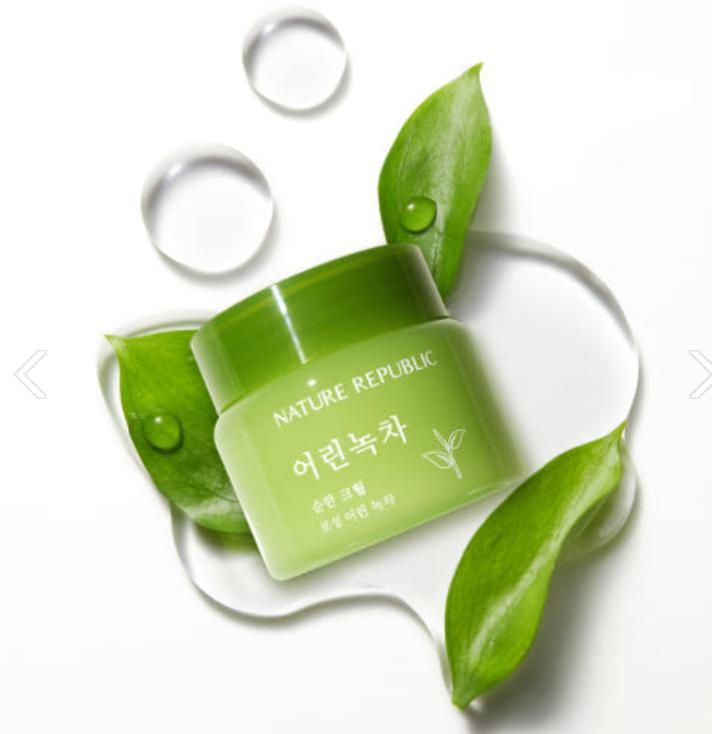Nature Republic Milde Grüntee-Creme – 55 ml | Beruhigende Feuchtigkeitspflege aus Jeju für empfindliche Haut