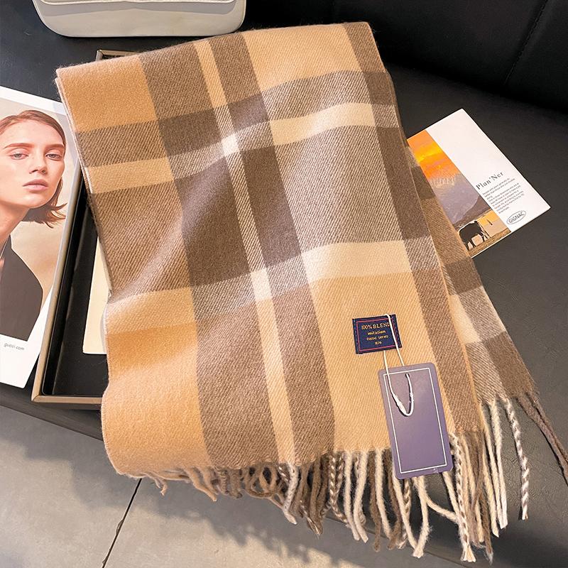 Classic Large Plaid Scarf For Men And Women Couples Korean Style Versatile Warm Neck Scarf Fashionable Gift