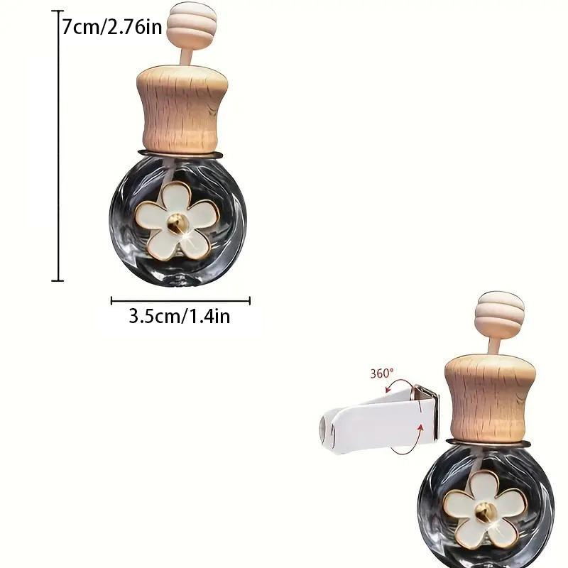 2pcs Car Fragrance Empty Glass Bottle Cute Freshener Bottle Perfume Clip Air Vent Outlet Aromatherapy Essential Oils Diffuser