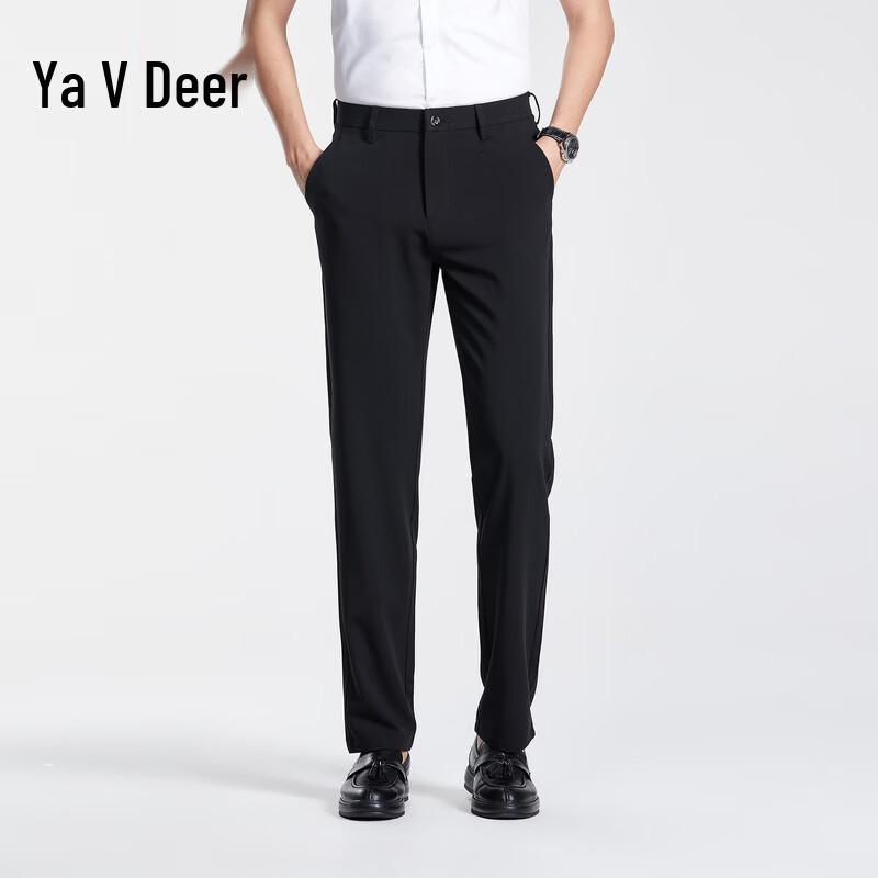 Yalu Men s Ice Silk Business Casual Straight-Leg Trousers 175/84A