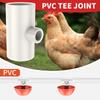 25Pcs Chicken Waterer PVC Tee Fitting White Automatic Poultry Waterer Poultry Water Drinker Waterer Nipples for Ducks Chickens