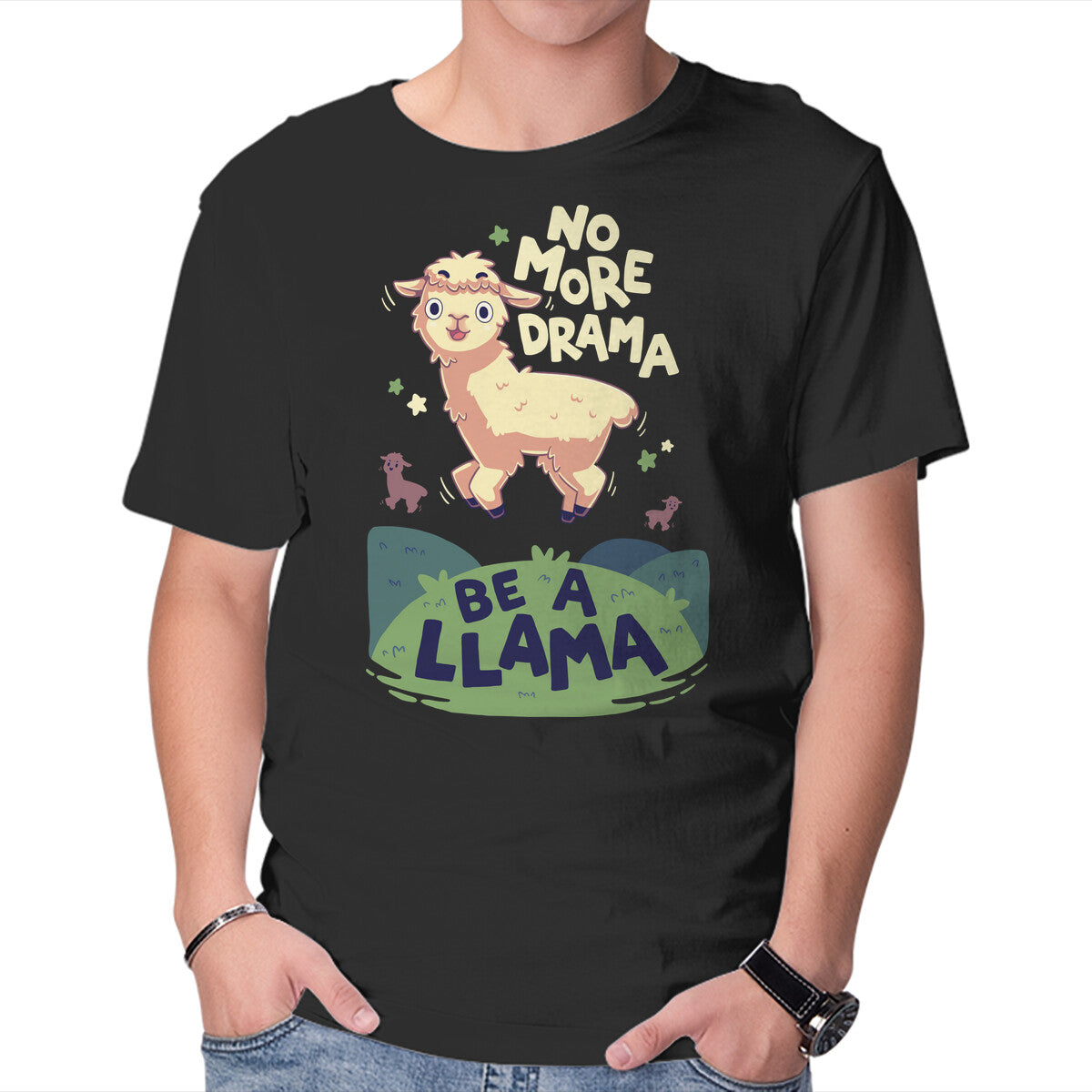 Unisex Crew Neck T-Shirt No More Drama Graphic Short Sleeve Casual Tee XXL