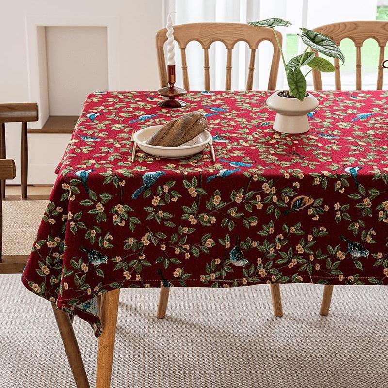 American Pastoral And Rural Style Oil Painting Style Home Fabric Tablecloth Coffee Table Cloth Rectangular Jacquard Tablecloth Retail