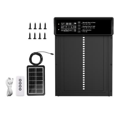 Durable Aluminum Automatic Chicken Door Light Sensors LCD Remote 4 Safety for Various Poultry