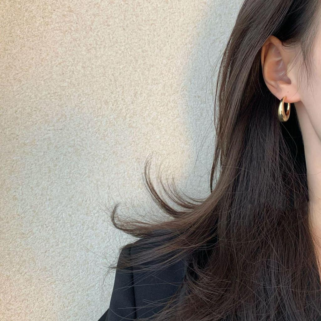 Silver Circle Hoop Earrings - 2023 Trendy Light Luxury Studs with Niche Design for Women