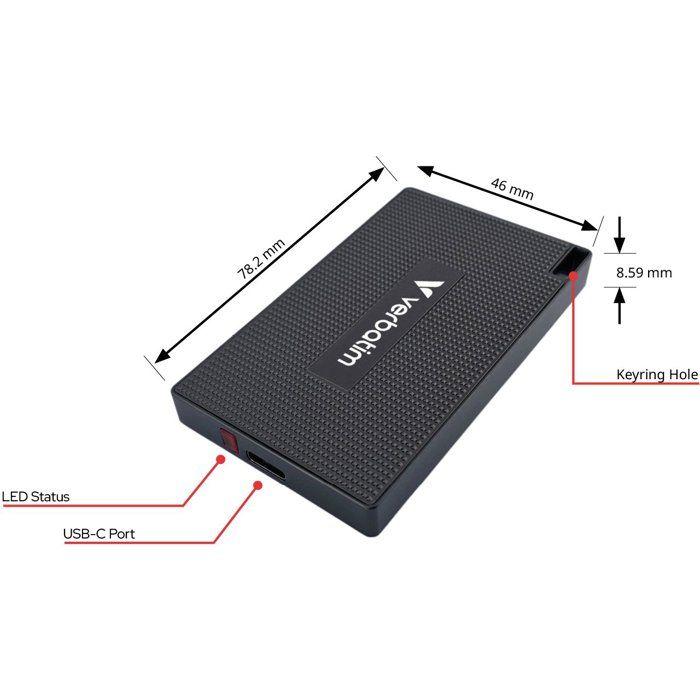 Disque SSD externe - VERBATIM - Metal Mini - 512 Go