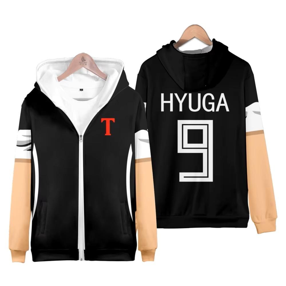 Captain Tsubasa Hyuga Lenders Football Soccer Cosplay Jacket Sweatshirt Zip Hoodies Jersey Japan Cartoon Animation Print Quick Dry Vintage Long Sleeve