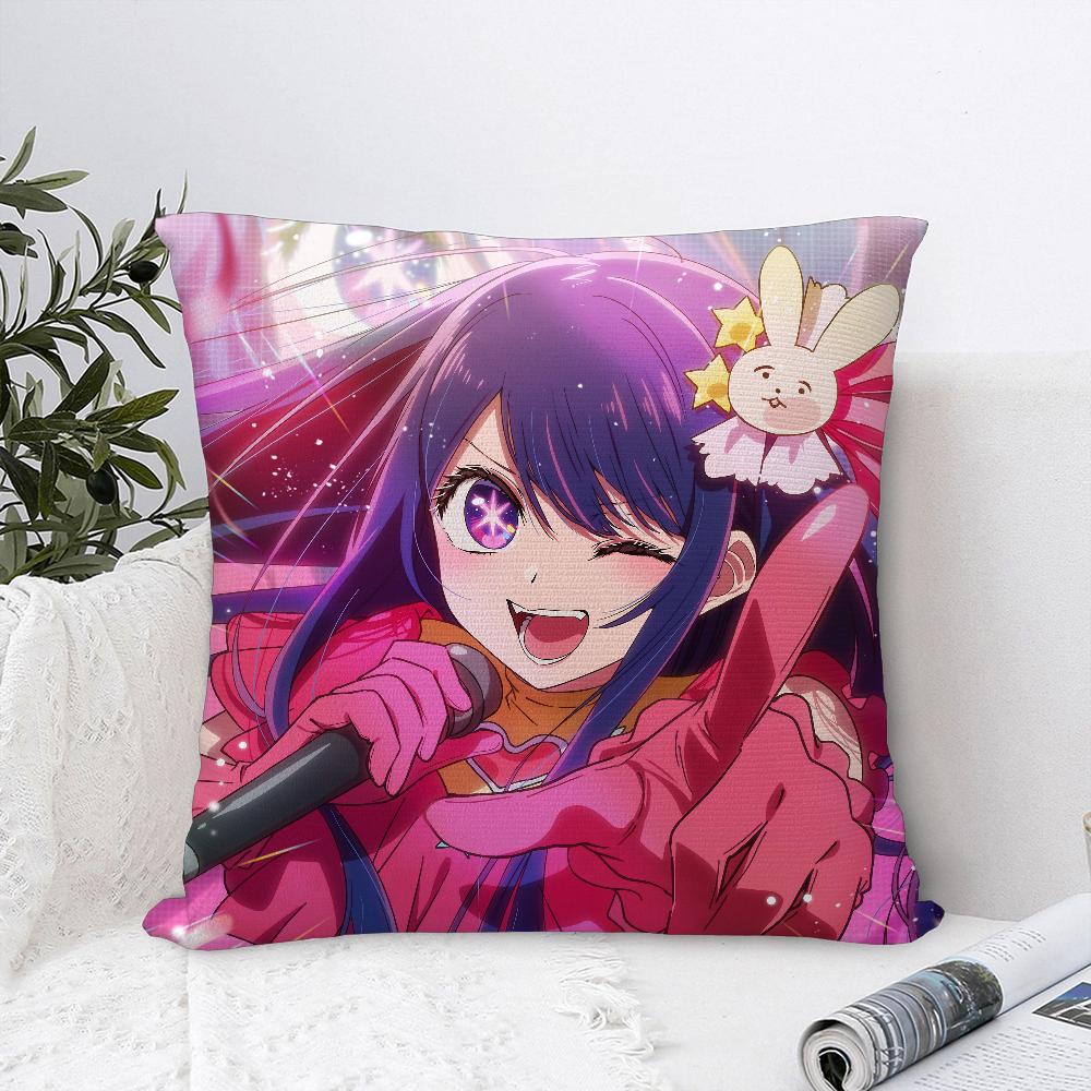 O-Oshi no Ko H-Hoshino Ai Pillow Case Sofa Decorative Home Double-sided Print Plush Square Throw Pillow Covers Cushion Decor
