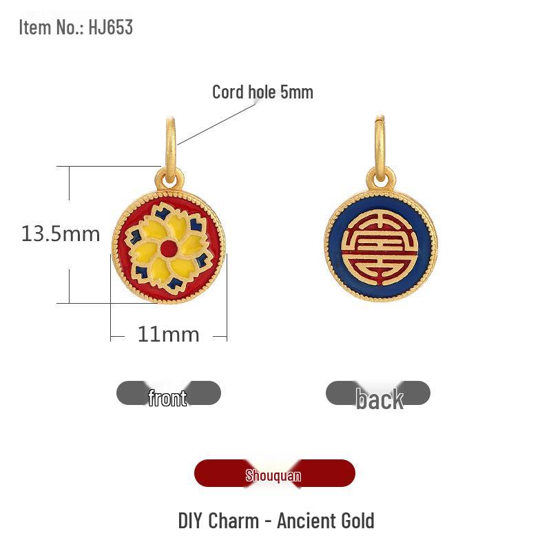 Chinese Cloisonné Sand Gold Enamel Beads: DIY Bracelet Necklace Pendant Accessories