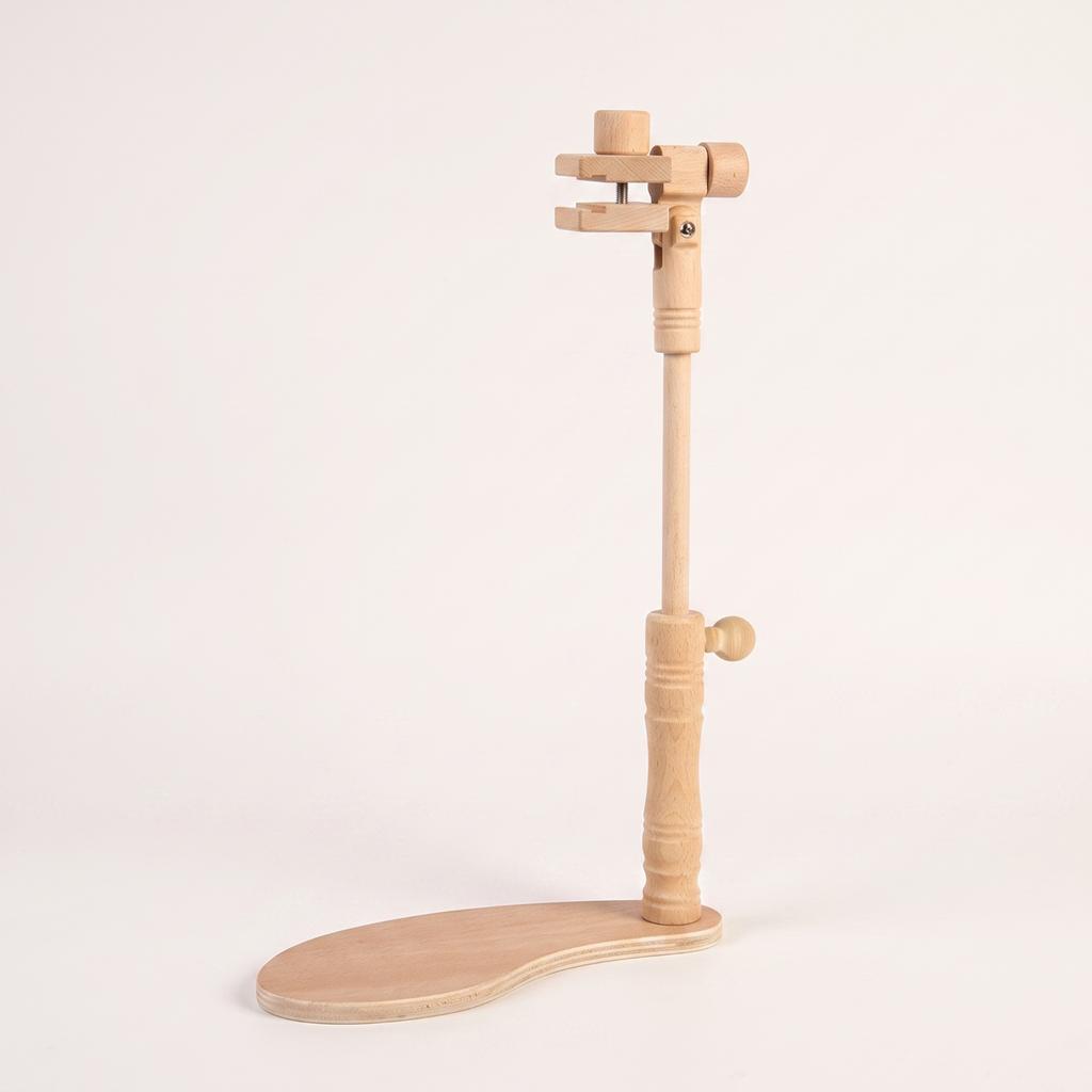 Seated Embroidery Stand Adjustable Embroidery Frame with Stand Cross Stitch Holder Wooden Flexible for Embroiderers, Table, Desk