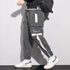 Spring Autumn Drawstring Waist Casual Fashion Cargo Pants Men Streetwear Contrast Trousers