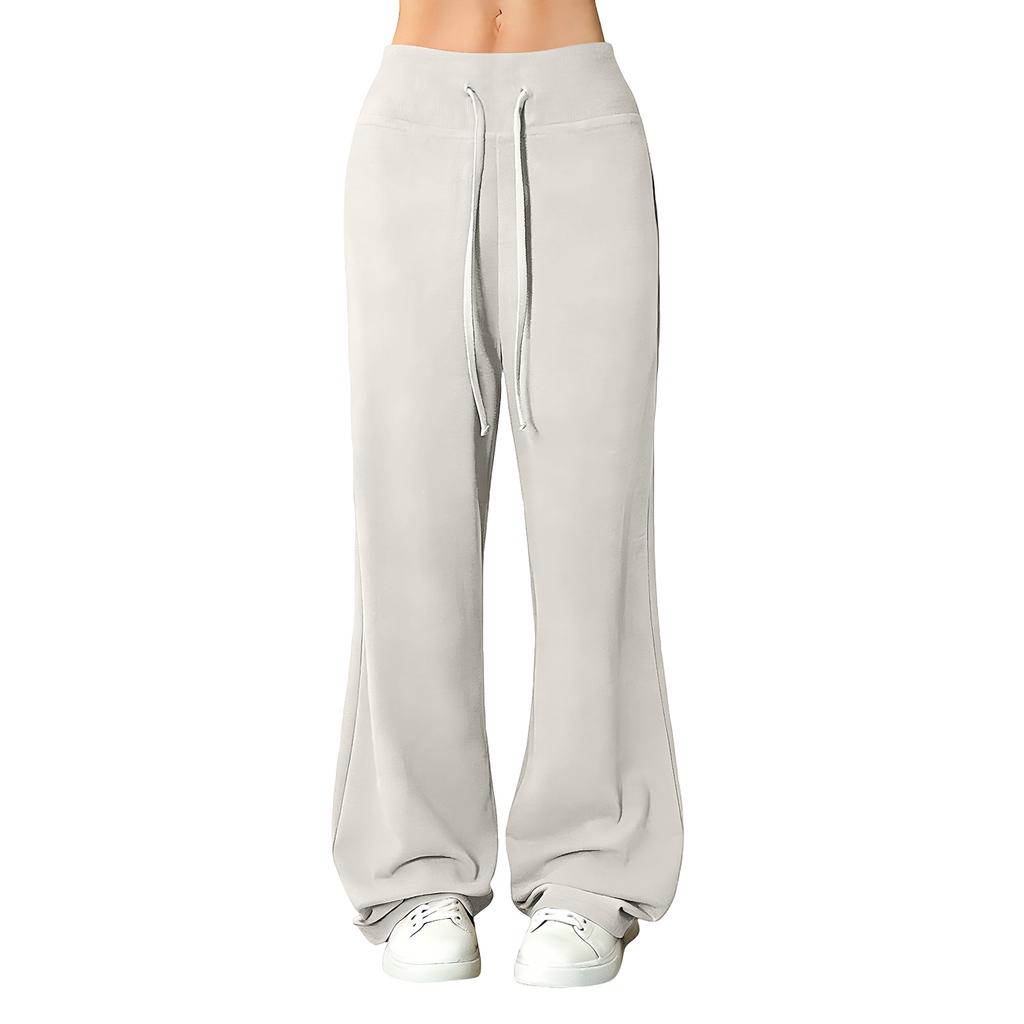 Kadın Bol Kesim Günlük İpli Elastik Bel Pantolon Rahat Bol Kesim Yoga Gevşek Pantolon